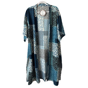 Women OS Sunshine Rodeos NWT Duster Kimono Leopard Swimsuit Cover Boho Resort